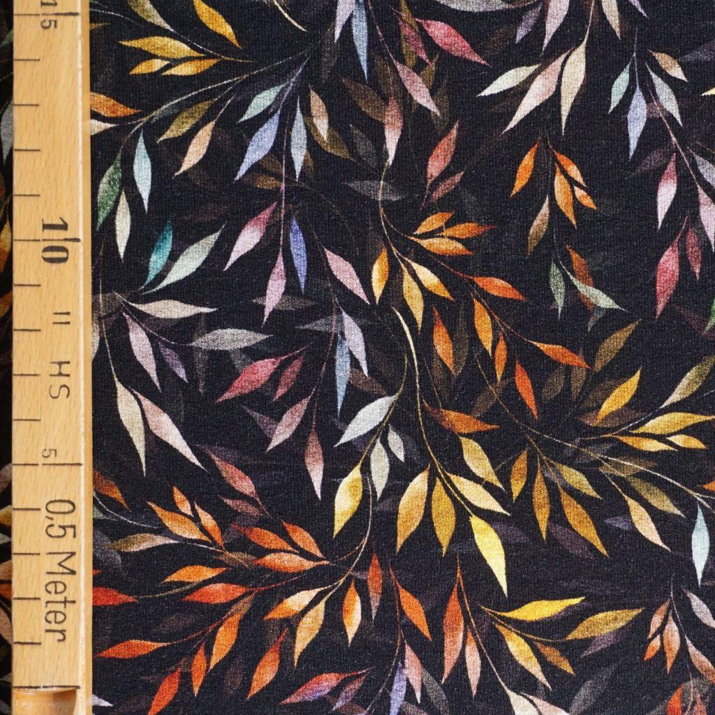 Viskosejersey Crepe Blätter herbstbunt - FVJ